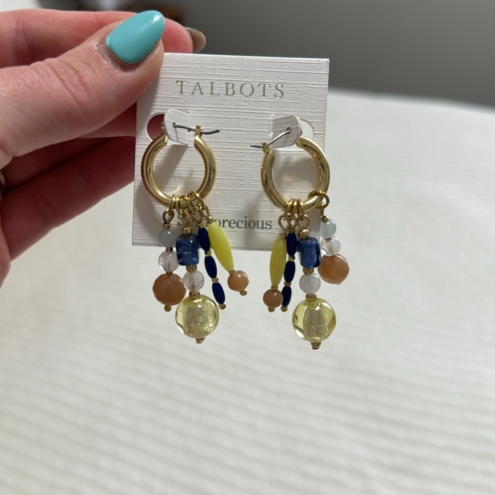 Nwt Talbots bold beauty charm hoop earrings